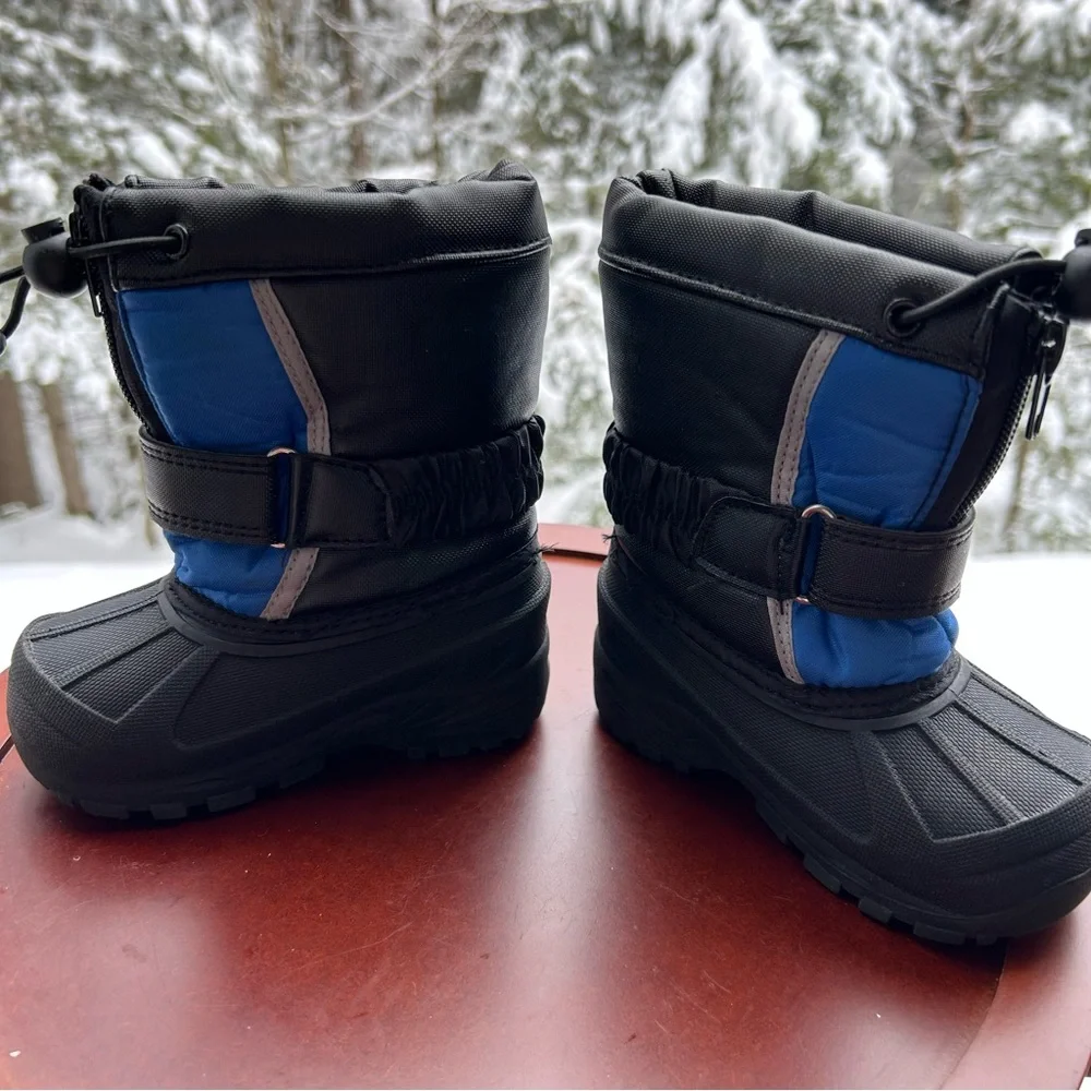 Snow Boots Little Boys Size 6 | Waterproof Winter Boots Black Blue | Koala Kid